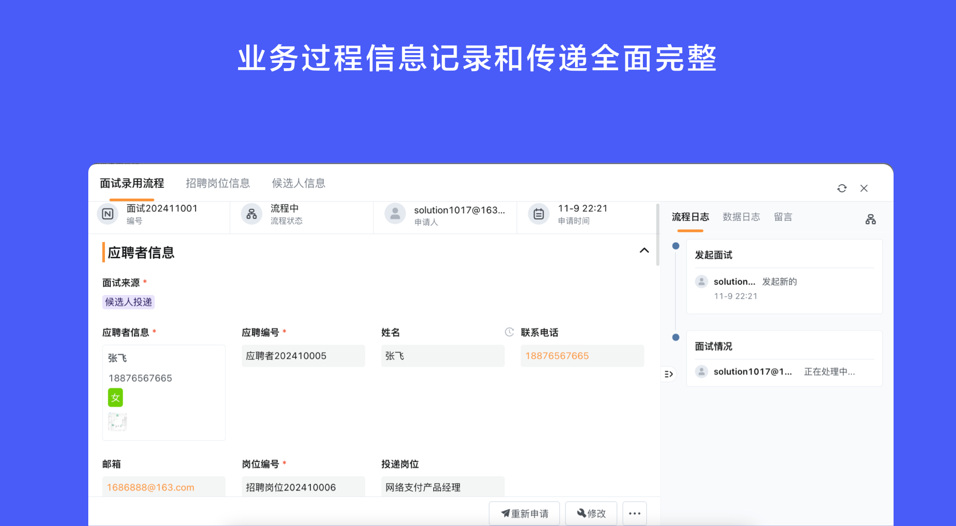流程管理系统展示图